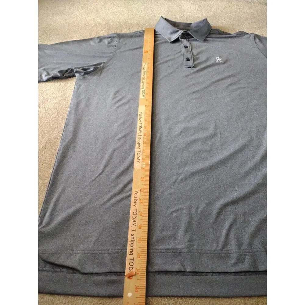 FJ FootJoy Polo Shirt Men 2XL Gray Golf Short‎ Sleeve Embroidered Logo Golf - Picture 4 of 7
